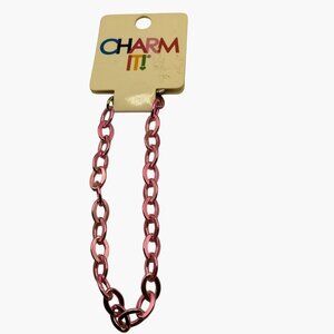 Charm It Pink Chain Bracelet Valentine Heart